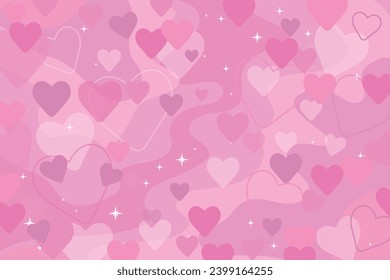 Fondo rosa con corazones. Diseñar elementos para el Día de San Valentín. Vector.