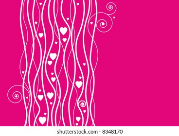 pink background with hearts on the day of valentine's day