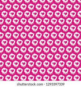 Pink background with hearts on lines Vector, Hearts Background, Pink pattern background with small hearts Vector,Cute Pink Hearts.
