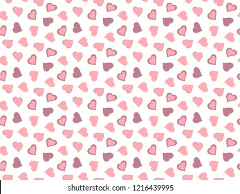 Pink background with hearts, vector