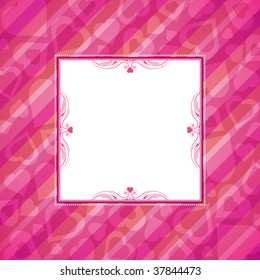pink background with hearts, vector illustration