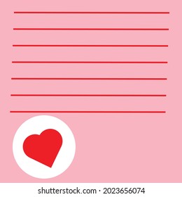 Pink background with hearts for writing messages.