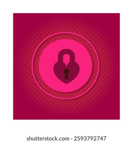 pink background with a heart-shaped padlock icon