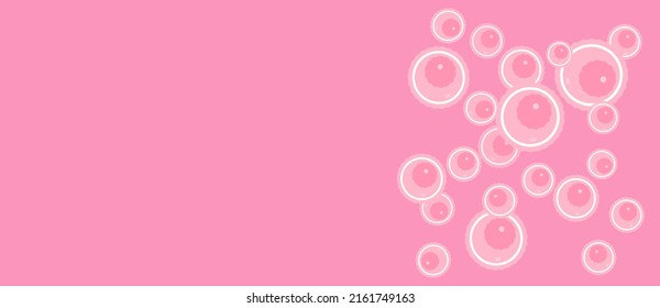 Pink background with human egg cells or oocytes. Concept banner or template for reproductive health, egg donation, female infertility treatment