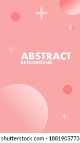 pink background illustration. there is a circle object