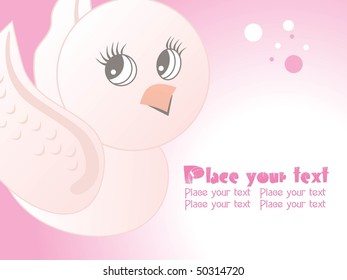 pink background with isolated cute bird