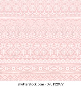 pink background of lace trims.