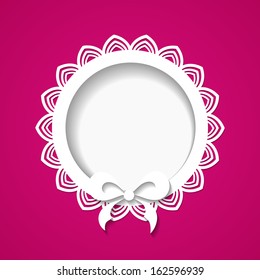 pink background with a lacy frame