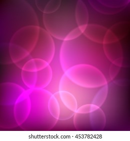 Pink background with light effects. Magic defocused glitter sparkles. Blurred soft backdrop. Vector illustration. EPS10