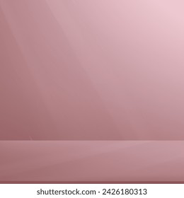 Pink background with Light,Shadow on Wall,Sand Pink Studio Products Display Scene with Platform,Vector 3d Empty Backdrop Podium Stand for Cosmetic Presentation Stage showcase for Autumn,Summer,Spring