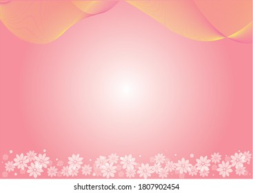 pink background with linefect and floral pattern pattern