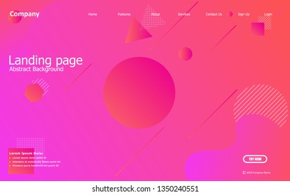 pink background. Liquid composition. designs for landing page, posters, leaflets, vector illustrations - Vector