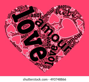 fondo rosa con palabras de amor