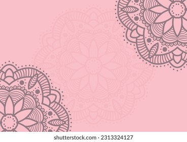 pink background with mandala ornament