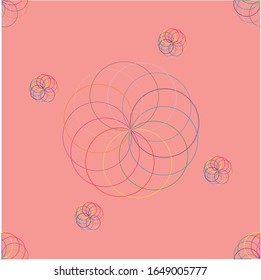 Pink background on colorful abstract pattern vector