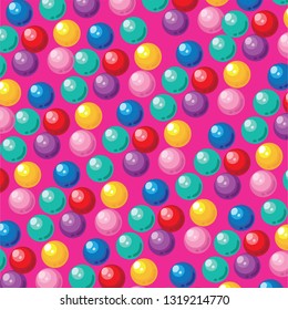 Pink background on colorful bubble pattern vector