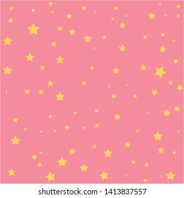 Pink background on stars shape pattern vector