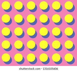Pink background on yellow circle geometric pattern vector