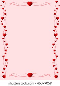 Pink background with ornament made of hearts