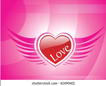 pink background with ornate pattern heart