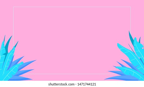 pink background with palm trees