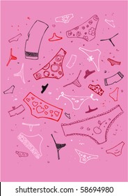 Pink background from pants. Underwear.