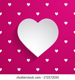 pink background with a paper heart