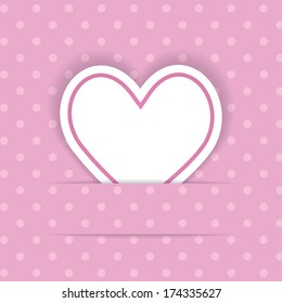 pink background with a paper heart
