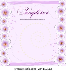 Pink background with a pattern of flowers for a card.