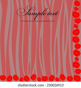 Pink background with a pattern of flowers and poppies.