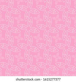 Pink background pattern. Seamless floral pattern in retro style. Vector illustration