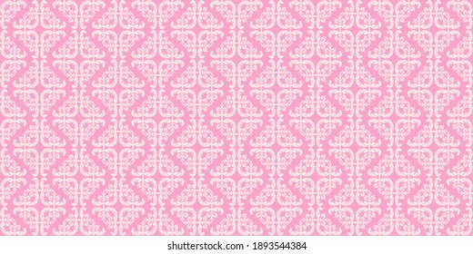 Patrón de fondo rosado. Estilo vintage. Textura de papel pintado sin inconvenientes. Ideal para telas, cubiertas, carteles y tapices. Imagen de fondo del vector
