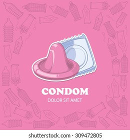 pink background picture with condoms