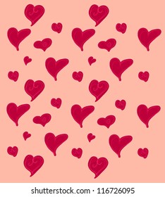 Pink Background with red hearts