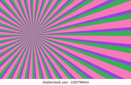 Pink, Background with retro rays. Vintage backdrop, boom, comic, circus pattern. Cartoon pop art template. Vector