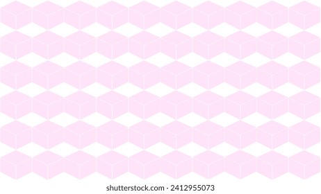 Pink background with rhombus and cubes