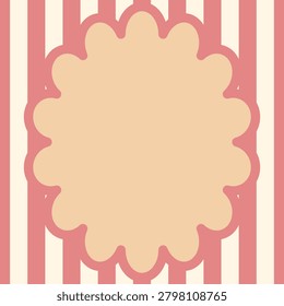 Pink Background with Ribbon Frame for Love and Valentine Card Design