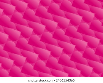 Pink background with romantic concept. Valentine's day celebration. Vector illustration. Flat pink heart with frame on geometric background. Love greeting card sale banner.
