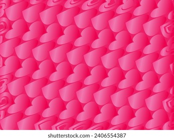 Pink background with romantic concept. Valentine's day celebration. Vector illustration. Flat pink heart with frame on geometric background. Love greeting card sale banner.