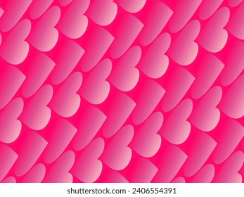 Pink background with romantic concept. Valentine's day celebration. Vector illustration. Flat pink heart with frame on geometric background. Love greeting card sale banner.