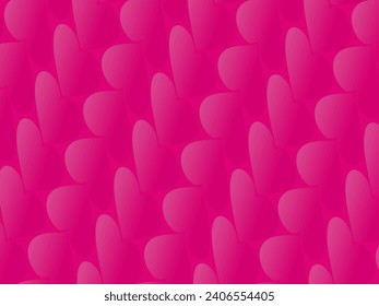 Pink background with romantic concept. Valentine's day celebration. Vector illustration. Flat pink heart with frame on geometric background. Love greeting card sale banner.