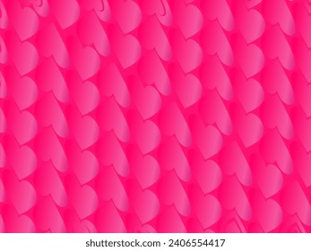 Pink background with romantic concept. Valentine's day celebration. Vector illustration. Flat pink heart with frame on geometric background. Love greeting card sale banner.