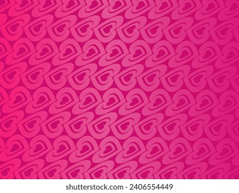 Pink background with romantic concept. Valentine's day celebration. Vector illustration. Flat pink heart with frame on geometric background. Love greeting card sale banner.