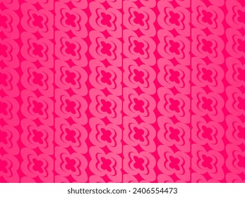 Pink background with romantic concept. Valentine's day celebration. Vector illustration. Flat pink heart with frame on geometric background. Love greeting card sale banner.