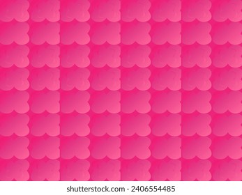 Pink background with romantic concept. Valentine's day celebration. Vector illustration. Flat pink heart with frame on geometric background. Love greeting card sale banner.
