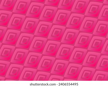 Pink background with romantic concept. Valentine's day celebration. Vector illustration. Flat pink heart with frame on geometric background. Love greeting card sale banner.