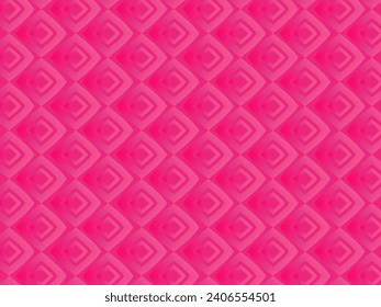 Pink background with romantic concept. Valentine's day celebration. Vector illustration. Flat pink heart with frame on geometric background. Love greeting card sale banner.
