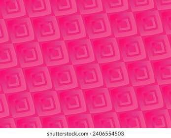 Pink background with romantic concept. Valentine's day celebration. Vector illustration. Flat pink heart with frame on geometric background. Love greeting card sale banner.