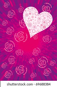 pink background with roses