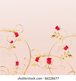 pink background with roses